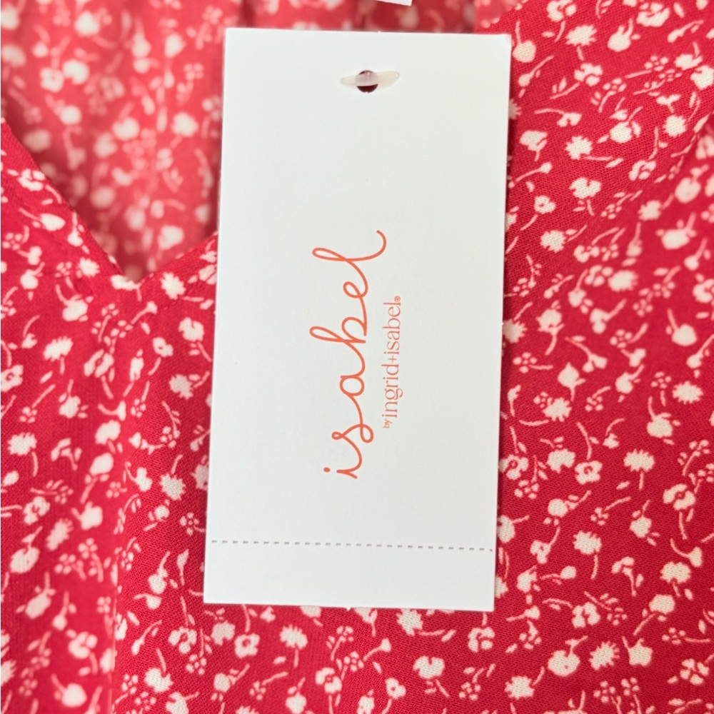 NWT Elegant Red Floral Blouse for Women - Picture 2 of 9